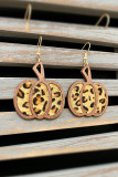 Leopard Pumpkin Wood Earrings