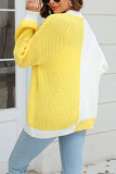 Color Block Open Knit Sweater Cardigans