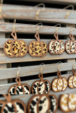 Leopard Pumpkin Wood Earrings