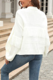Plain Fringe Splicing Open Knit Cardigan