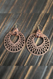 Hollow Out Wooden Earrings MOQ 5pcs