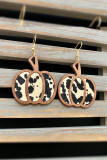 Leopard Pumpkin Wood Earrings
