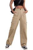 Plain High Waist Wide Leg Pants