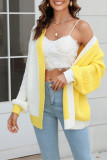 Color Block Open Knit Sweater Cardigans