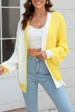 Color Block Open Knit Sweater Cardigans