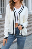 V Neck Open Button Knit Cardigan