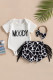 Cow Print Tassle Kids Romper 3PCS Set