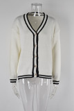V Neck Open Button Knit Cardigan