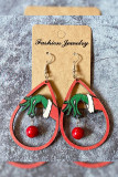 Xmas Pattern Wooden Earrings MOQ 5pcs