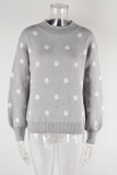 Polka Dot Knitting Pulllover Sweater