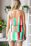 Multicolor Stripe Tiered Cami Tank Top