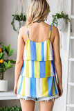 Multicolor Stripe Tiered Cami Tank Top