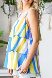 Multicolor Stripe Tiered Cami Tank Top