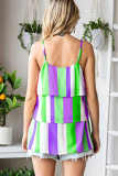 Multicolor Stripe Tiered Cami Tank Top