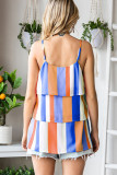 Multicolor Stripe Tiered Cami Tank Top
