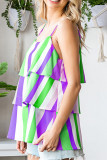 Multicolor Stripe Tiered Cami Tank Top
