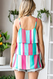 Multicolor Stripe Tiered Cami Tank Top