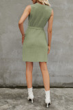 Sleeveless Split Knitting Sweater Dress