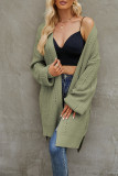 Plain Front Open Knitting Cardigan