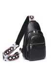 Plain Zipper PU Aztec Embroidery Strap Sling Bag MOQ 3pcs