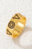 Alloy Bull Head Flower Ring
