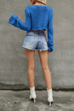 Hollowed Wave Knitting Pullover