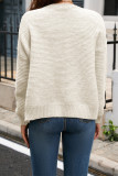 V Neck Button Ribbed Knitting Cardigan