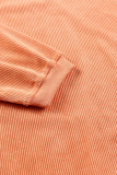 Orange Ribbed Corded Oversized Sweatshirt