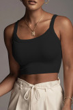 Sleeveless Spaghetti Knitting Crop Top