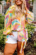 Yellow Plus Size Abstract Print Loose Tunic Shirt