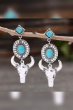 Turquoise Metal Bull Earrings MOQ 5PCs