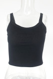 Sleeveless Spaghetti Knitting Crop Top