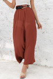 Plain High Waist Wide Leg Pants