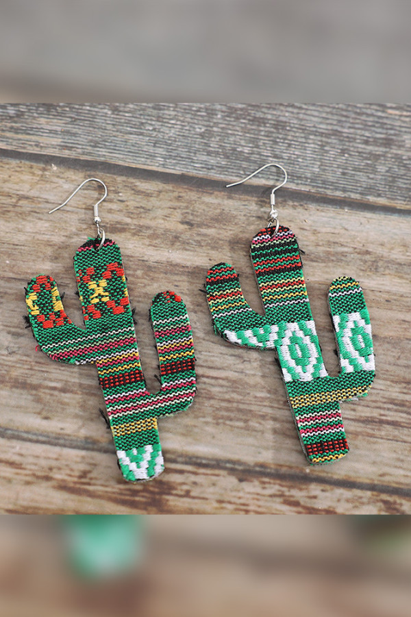 Western Cactus Earrings MOQ 5PCS