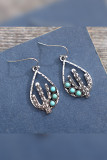 Turquoise Metal Cactus Earrings MOQ 5PCs