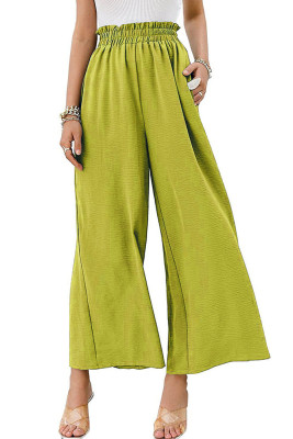 Plain High Waist Wide Leg Pants
