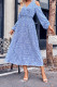 Cold Shoulder V Neck Flower Print Dress