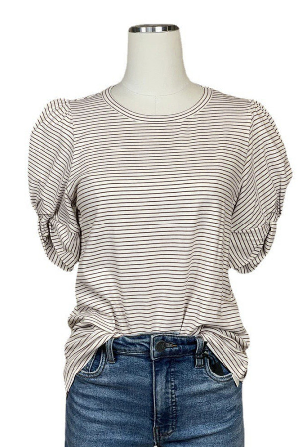Twist Knot Sleeves Stripes Top