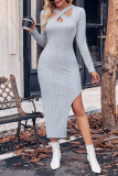 Crisscross Split Knitting Dress