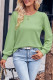 Plain Waffle Knitting Long Sleeves Top