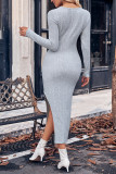 Crisscross Split Knitting Dress