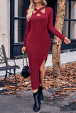 Crisscross Split Knitting Dress