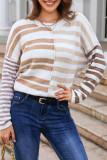 Stripe Blocked Drop Shoulder Slouchy Sweater