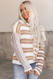 Stripe Blocked Drop Shoulder Slouchy Sweater