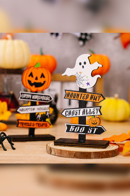 Halloween Wood Pumpkin Pendant MOQ 3PCs