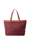 Letter Print Canvas Tote Bag