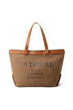 Letter Print Canvas Tote Bag