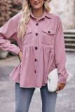 Plain Button Up Corduroy Shirt