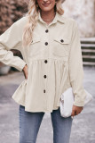 Plain Button Up Corduroy Shirt