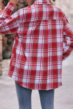 Plaid Open Button Pockets Blouse Shirt